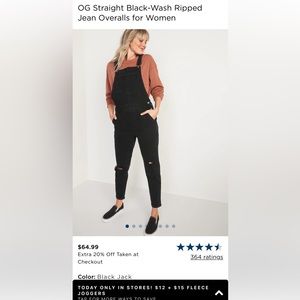 Old Navy Straight Black Overalls